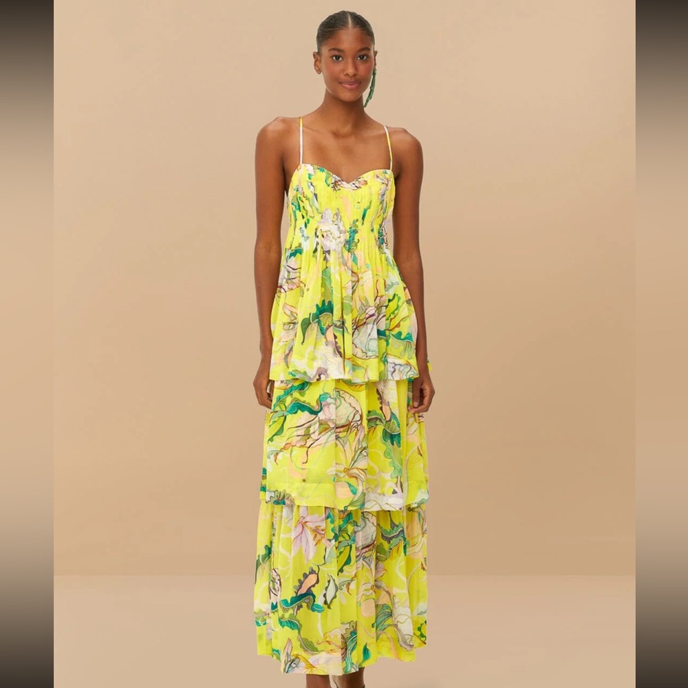 FARM Rio Jellyfish Bouquet Layered Maxi Dress